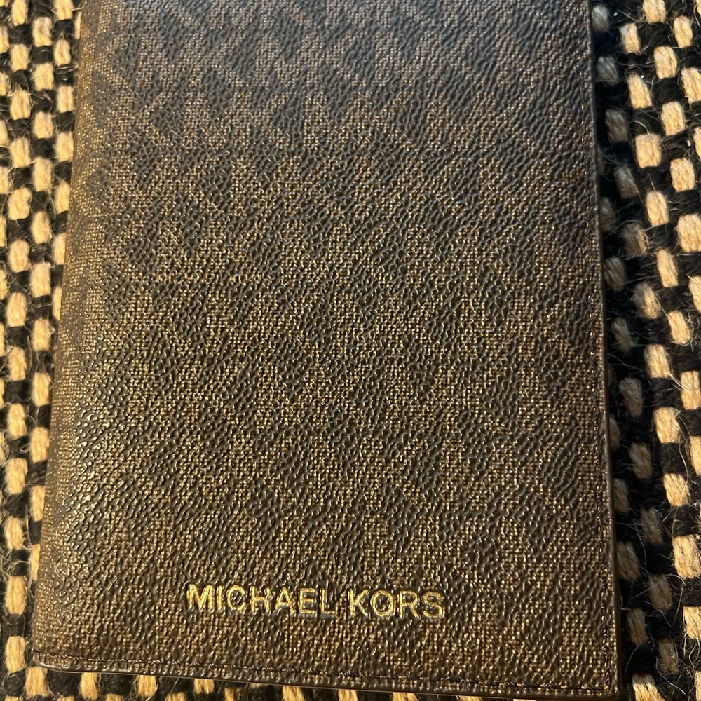 Michael Kors Brown passport  & Card Holder with Monogram Design